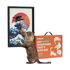 Decorative Wall Art Cat Scratcher for Vertical Scratching, 14"x20" Framed Sis...