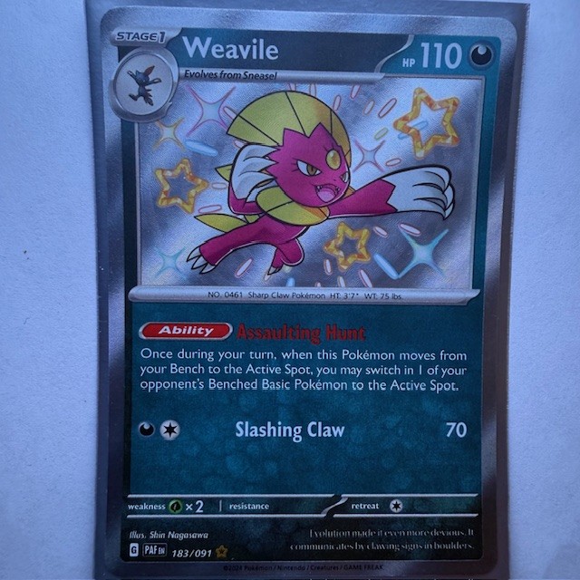 Weavile Shiny Rare SV: Paldean Fates 183/091 NM