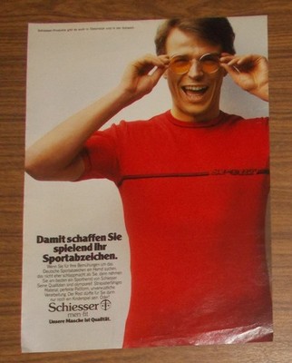 Seltene Werbung vintage SCHIESSER men fit Sporthemd 1980