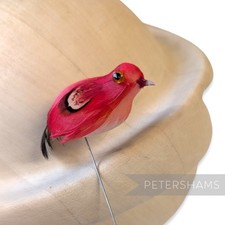 Pink Tiny Vintage 1950s/60s Wired Feather Birds