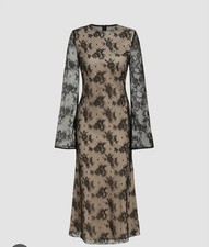 Cider Lace Round Neckline Floral Maxi Dress SzL Brand new