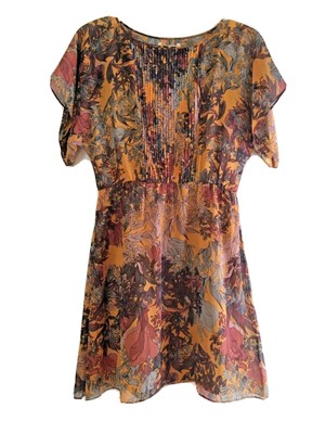rust spotted dress