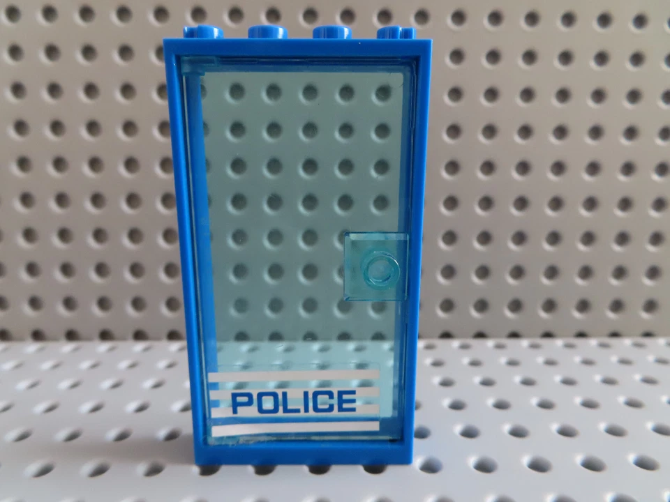 Lego 1 x Rahmen 60596 blau 1x4x6 + Tür 60616pb009R tr. hellblau Police 60047 - Bild 1 von 1
