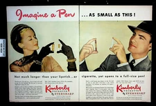 1947 Kimberly Pockette Eversharp Full Size Pen Expanding Vintage Print Ad 26196