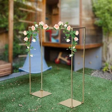 1x1.2M Golden Metal Wedding Arch Backdrop Stand kIT for Wedding Party Decoration