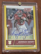 2016 Score Rookie Autographs Gold Zone DERRICK HENRY Auto /25 Rookie Card RC