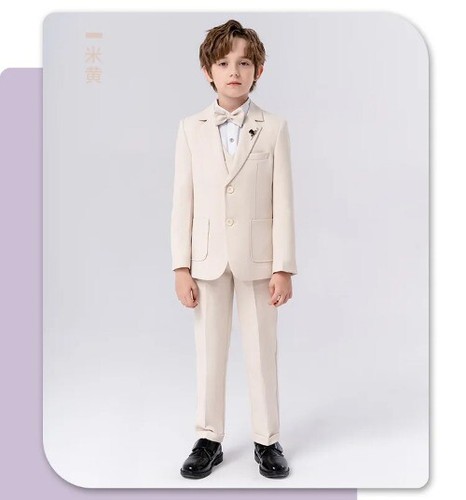 Children Formal Suit Set Boy Blazer Pants Bowtie Clothes Party Performance Show - Picture 17 of 27