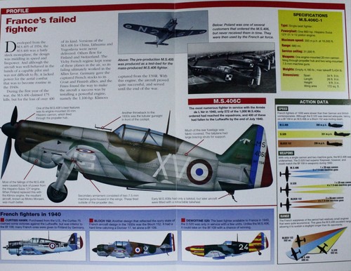 Morane Saulnier MS 406 Bildprospekt Broschüre vergriffen Flugzeugblatt