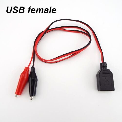 USB macho hembra a clips de alimentación cocodrilo cocodrilo probador cable de alimentación - Imagen 9 de 13