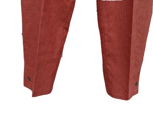 Tommy Bahama 100% Silk Women's Capris Cropped Pants Sz 4 Red/Brown Pockets Pleat - Picture 4 of 8