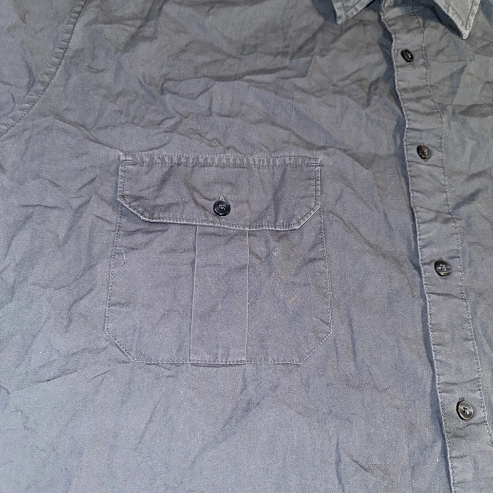 J. Ferrar 3XLT Men’s s/s  Grey Cotton Camp Shirt Double Pocket Lapel Work EUC - Image 3 of 4