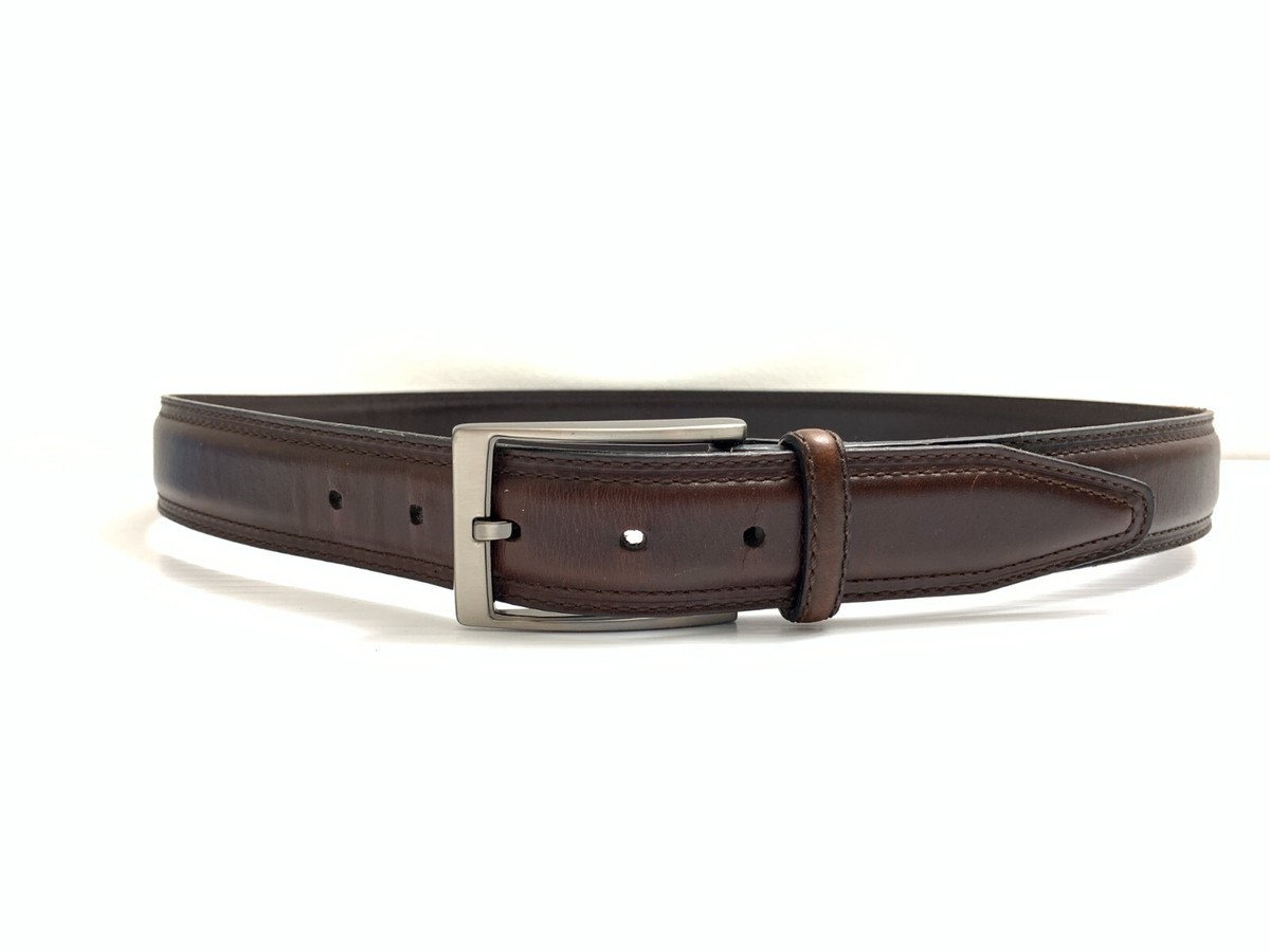 Men's Belt Brown 40 Leather Dress Belt Silver Buckle Suits Jeans Men Men's Belt Brown 40 Leather Dress Belt Silver Buckle Suits Jeans Men