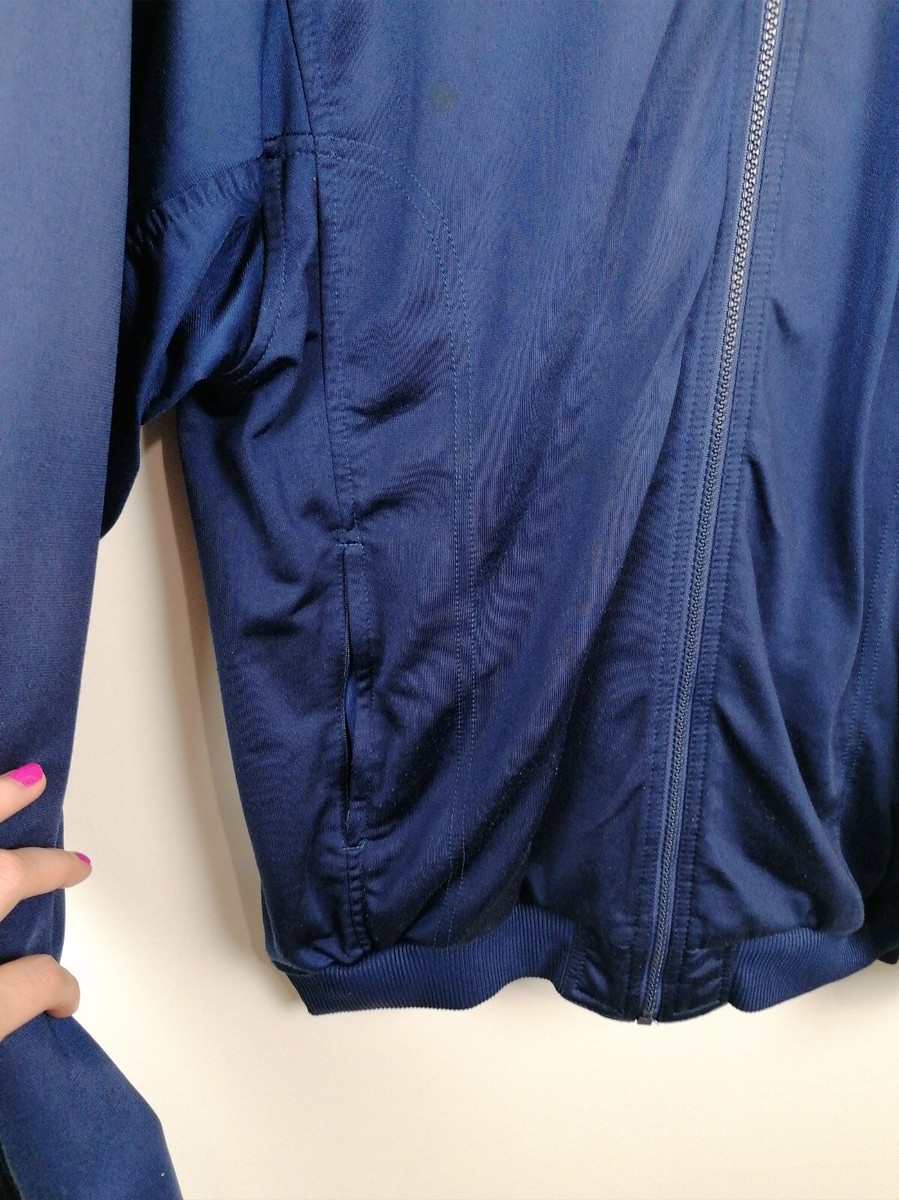 NIKE Vintage 90's Track Jacket Sleeve Spell-out Logo Navy Red