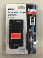VIVITAR RAPID TRAVEL CHARGER QC-212 100-240V WORLDWIDE  EURO ADAPTER