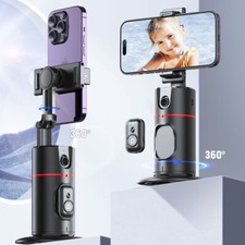360  Rotate Face Tracking Smart Phone Holder Gimbal Stabilizer Pan Tilt PTZ Clip