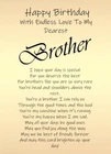 NEW 'To My Dearest Brother' - A5 Birthday Card for Special Brother Keepsake Love