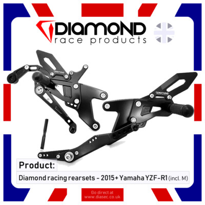 DIAMANT RENNPRODUKTE - Yamaha YZF R1 R1M RÜCKSITZ FUSSSTÜTZEN-KIT 2015-2019 15-19