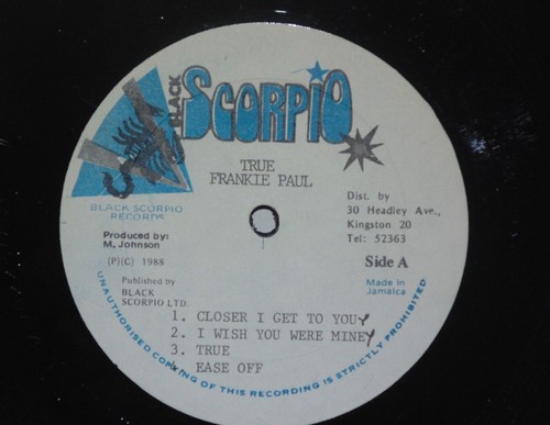 Frankie Paul True LP Black Scorpio 1988 Jamaican Press Reggae Dancehall Vinyl - Bild 2 von 3