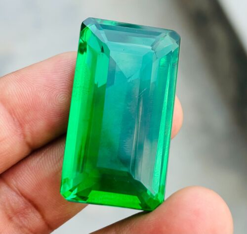 Natural Certified Green Emerald 120 Cts Emerald Cut Colombian Loose Gemstone - Picture 9 of 16