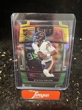 JUSTIN FIELDS 2021 Panini Select Yellow & Green Rookie Die Cut #50 Chicago Bears