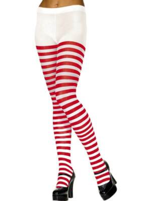 STRIPED TIGHTS, RED \u0026 WHITE, MULTI 