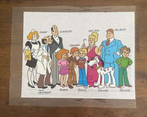 RARE Richie Rich Cartoon Comic Hand Painted Clear Art Cel Cast Hanna Barbera - Picture 1 of 15
