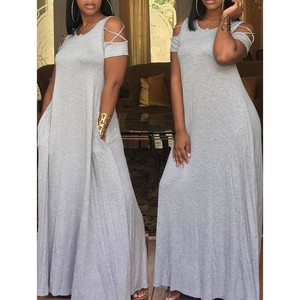 casual cold shoulder maxi dress