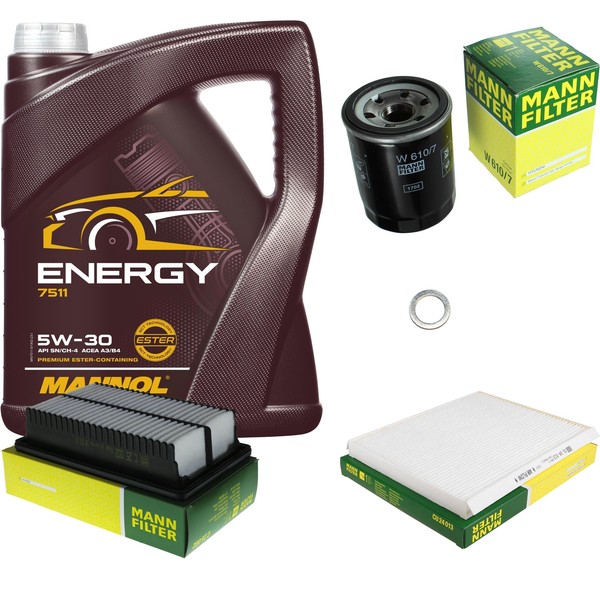 MANN-FILTER Inspektionspaket Mannol 5L Energy 5W-30 FüR Hyundai I20 1.2-image