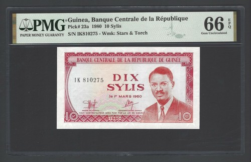 Guinea 10 Sylis 1980 P23a Uncirculated Grade 66