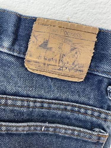 Vintage Plain pockets Youth Denim Jeans Student No Size - Picture 4 of 7