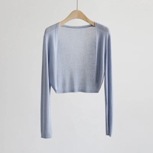 Sun Protection Knit Cardigan Women's Thin Coat Ice Silk Outerwear Cover-up Shawl - Picture 3 of 18
