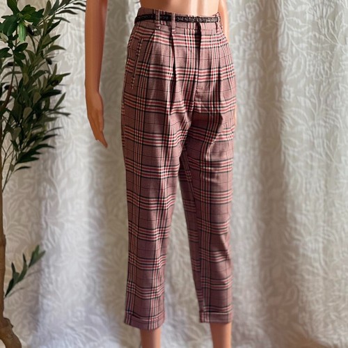 Pantalones plisados recortados a cuadros rojos Urban Outfitters nuevos sin etiquetas Preppy Punk talla S