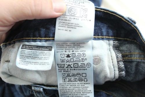 Levis 513 Slim Straight Dark Wash Jeans Mens 30x30 Distressed Cotton Mid Rise - Picture 11 of 12
