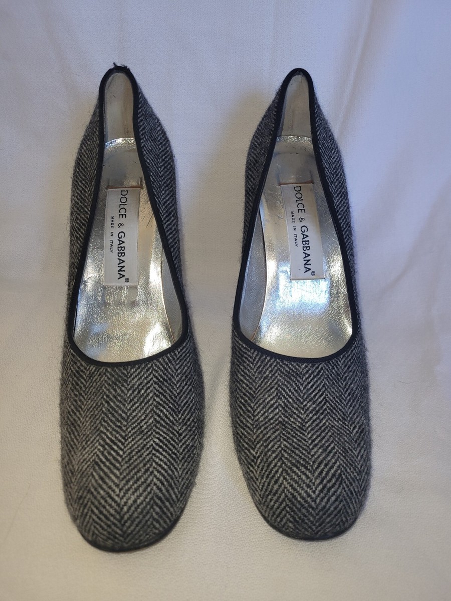 DOLCE & GABBANA Black Tweed Close Toe Pump Size 36 1/2 IUC DOLCE & GABBANA Black Tweed Close Toe Pump Size 36 1/2 IUC
