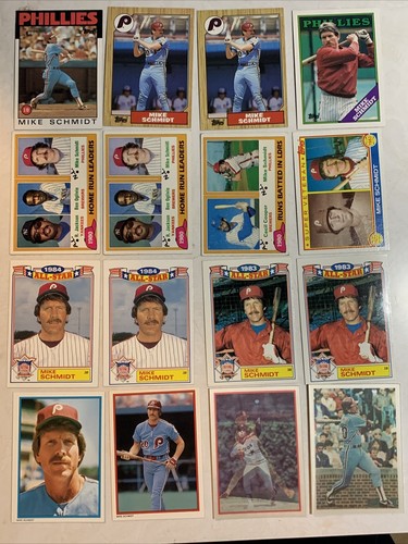 Topps Mike Schmidt 16 Karten Lot - inkl. 1986 Topps Mike Schmidt #200