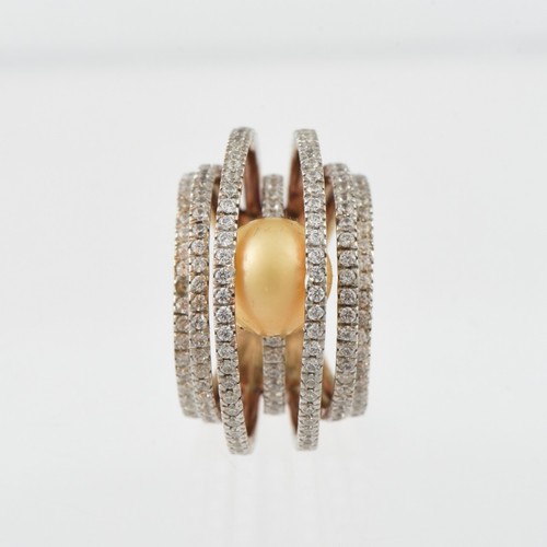 925 Sterling Silver Natural Pearl Gemstone Spiral Ring Women Jewelry - Picture 4 of 7