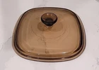 VTG Pyrex A-9-C Borosilicate Glass Lid Amber 8" Square Corning Ware Casserole