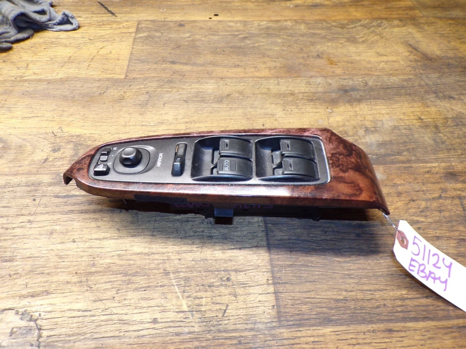 Interruptor de puerta ventana principal delantero izquierdo/conductor Acura MDX 2001-2002 *grano madera* Foto 4 de 4