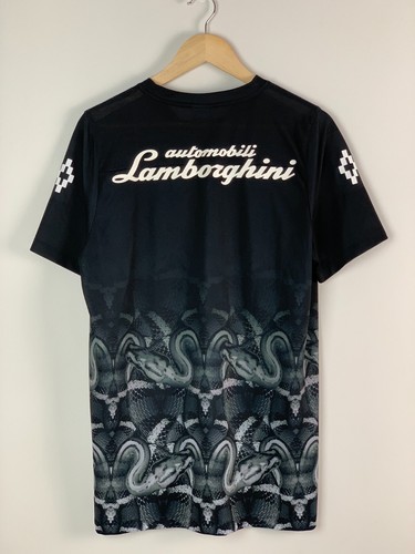 MARCELO BURLON x LAMBORGHINI Men's T-Shirt Size M Black Snake Print Logo Accent - Picture 10 of 13