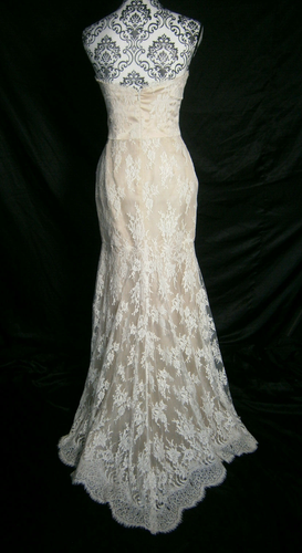 Chaviano Couture Wedding Dress Gown Tizina 4 Lace Romantic Strapless $4,000 - Picture 3 of 12