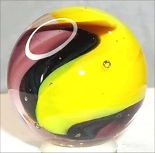 Randel Art Glass MARBLE TWIST Solid Core Transparent OPAQUE 13/16" RAG Hand Made