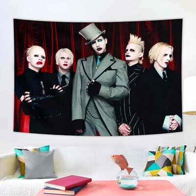 Marilyn Manson タペストリー　ポスター　90s Marilyn Manson Rock Musician Wall Hanging Fabric Tapestry