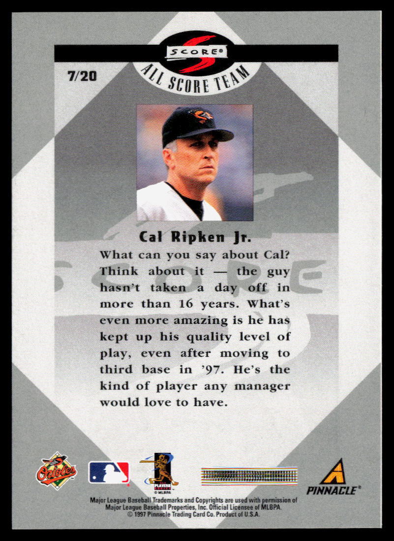 Cal Ripken Jr. 1998 Score All-Score Team #7 NMT | eBay