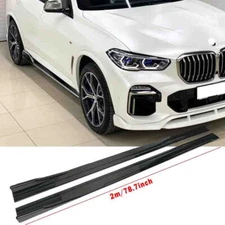 78.7" Gloss Black Car Side Skirts Rocker Panel Lip For BMW G20 330i M340i 19-21