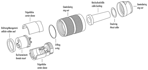 Großtuchel-Stecker, -Buchse, -Kabeldose z.B. für Sennheiser MD21 MD421-2 MD441-2 - Bild 6 von 7