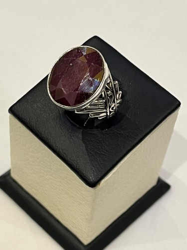 Anello uomo argento 925 naturale ِrubino africano خاتم ياقوت افريقي مترش صياغة ايراني