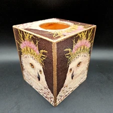 Vicki Sawyer Snow Queen Owl Tissue Box Holder