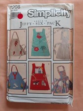 Simplicity 7208 Six Adult Regional Apron Patterns, Appliques Included