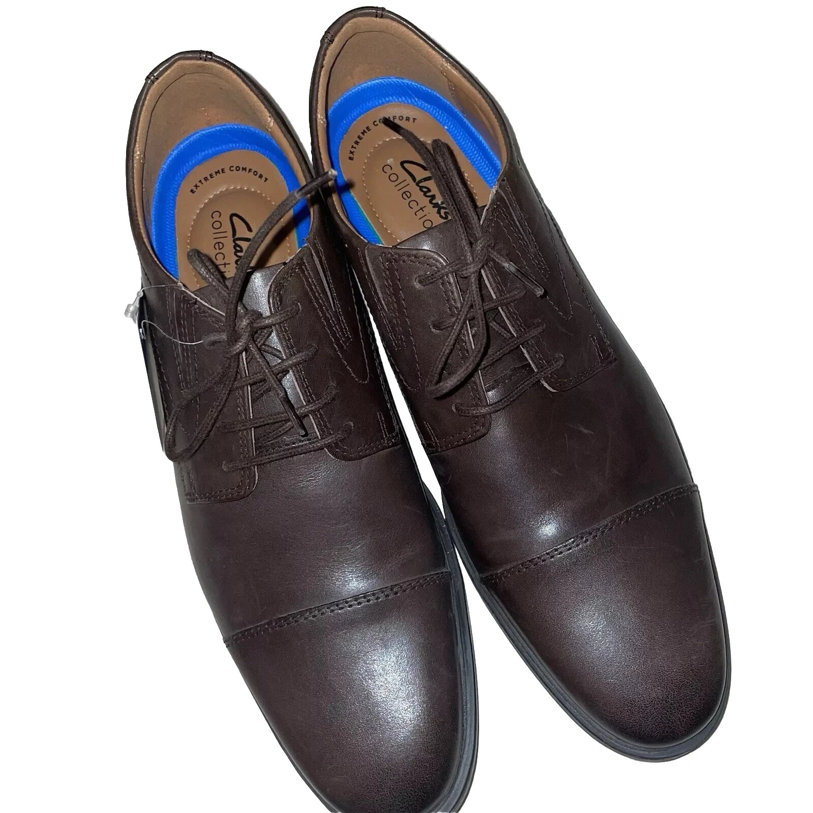 CLARKS Cappello Oxford Whiddon in pelle Clark's marrone scuro in pelle taglia 10 5