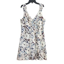 Patagonia Faux Wrap A Line Dress Floral Print Organic Cotton Sz 12 Cottagecore